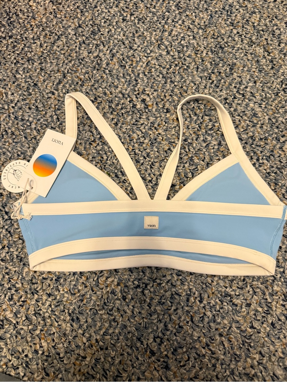NWT VUORI All The Form V Neck Bra Sea Folly - Picture 5 of 6